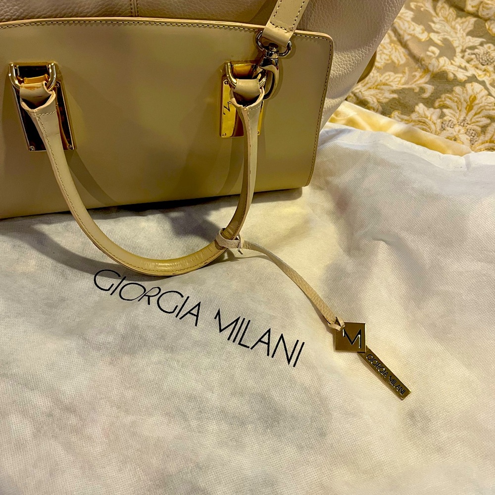 Giorgio Milano purse 2 tone color cream and beige.